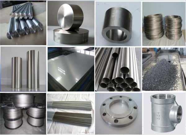 Different Products Made from Titanium Alloys