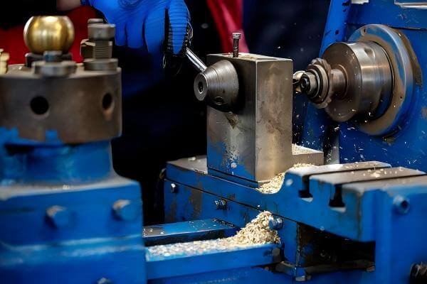 CNC turning process on a metal workpiece