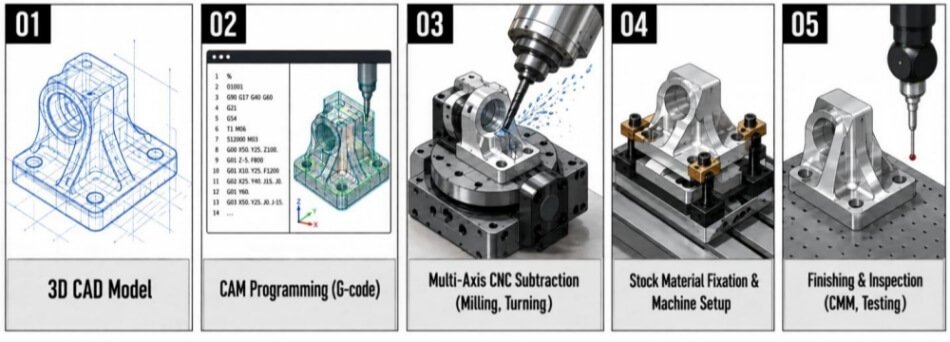 Steps of the Industrial Prototype CNC Machining Process